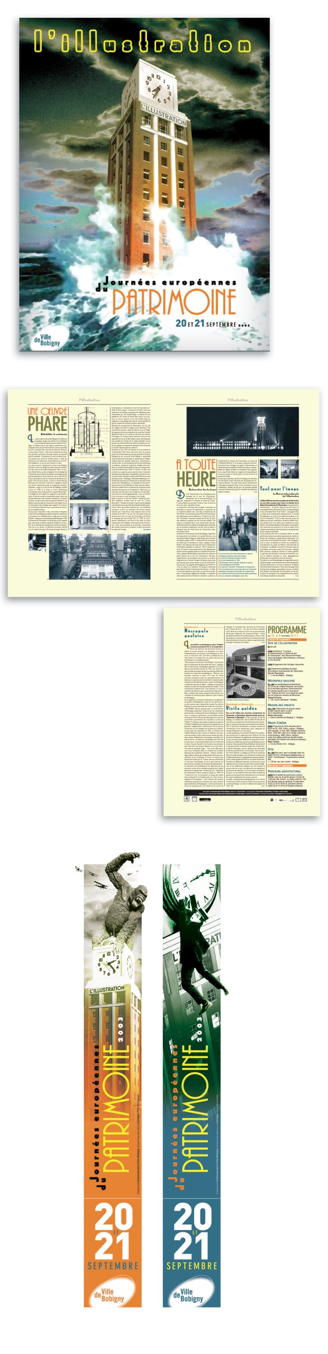 Affiche 80 x 120 • Journal 4 pages 300 x 400 • Annonces presse